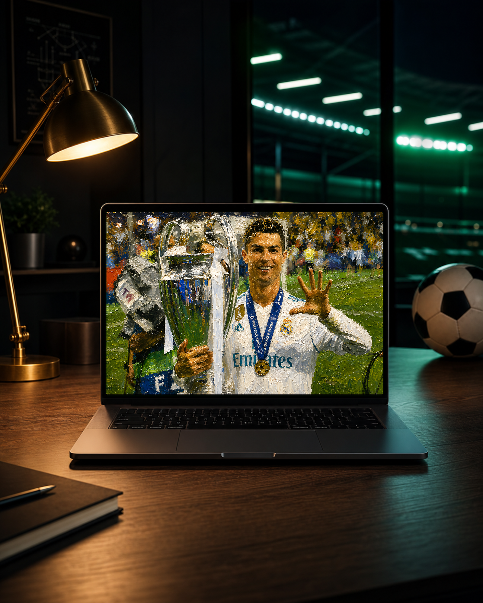 Football Wallpaper Set 5 — Arbeitsplatz-Mockup