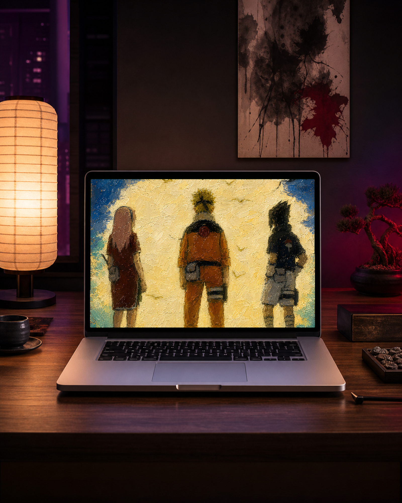 Anime Wallpaper Set 1 — Arbeitsplatz-Mockup