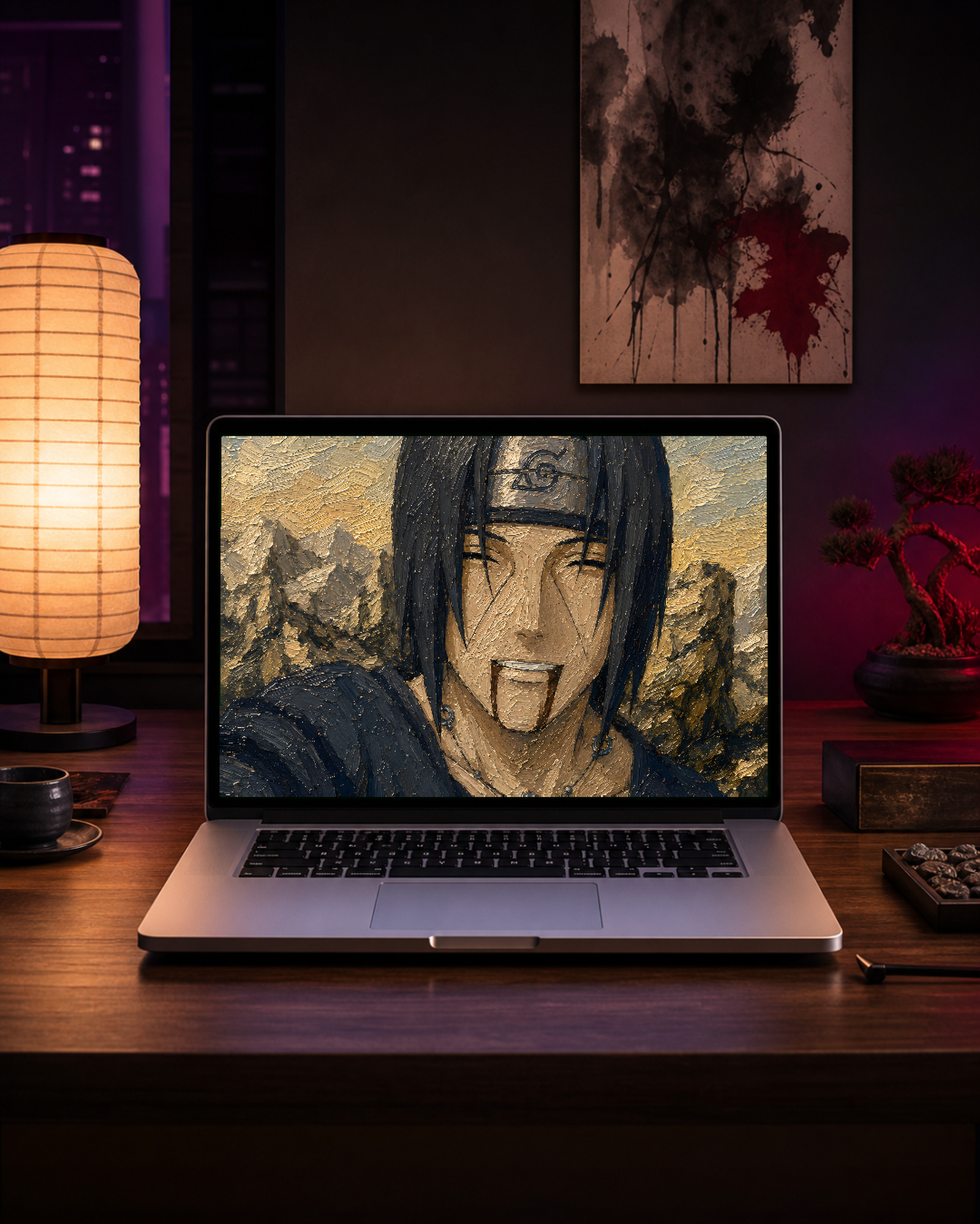 Anime Wallpaper Set 4 — Arbeitsplatz-Mockup