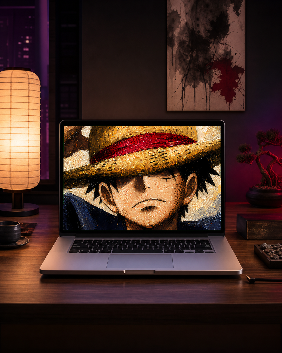 Anime Wallpaper Set 9 — Arbeitsplatz-Mockup