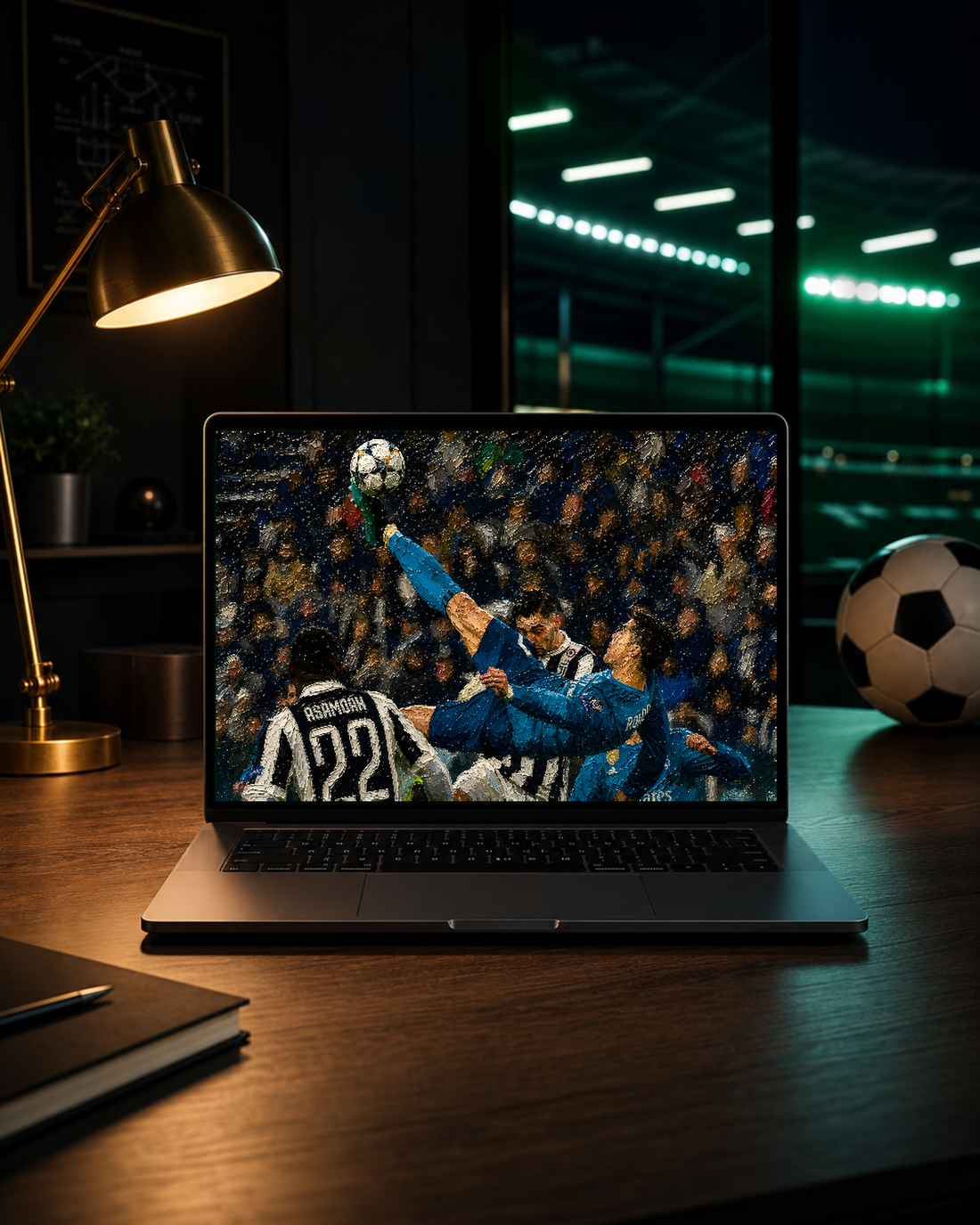 Football Wallpaper Set 3 — Arbeitsplatz-Mockup