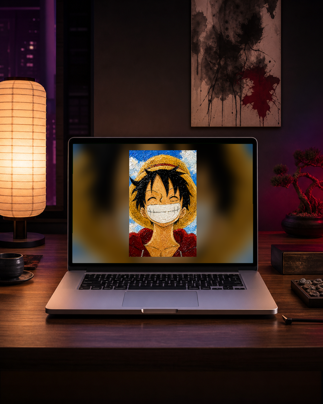Anime Wallpaper Set 8 — Arbeitsplatz-Mockup