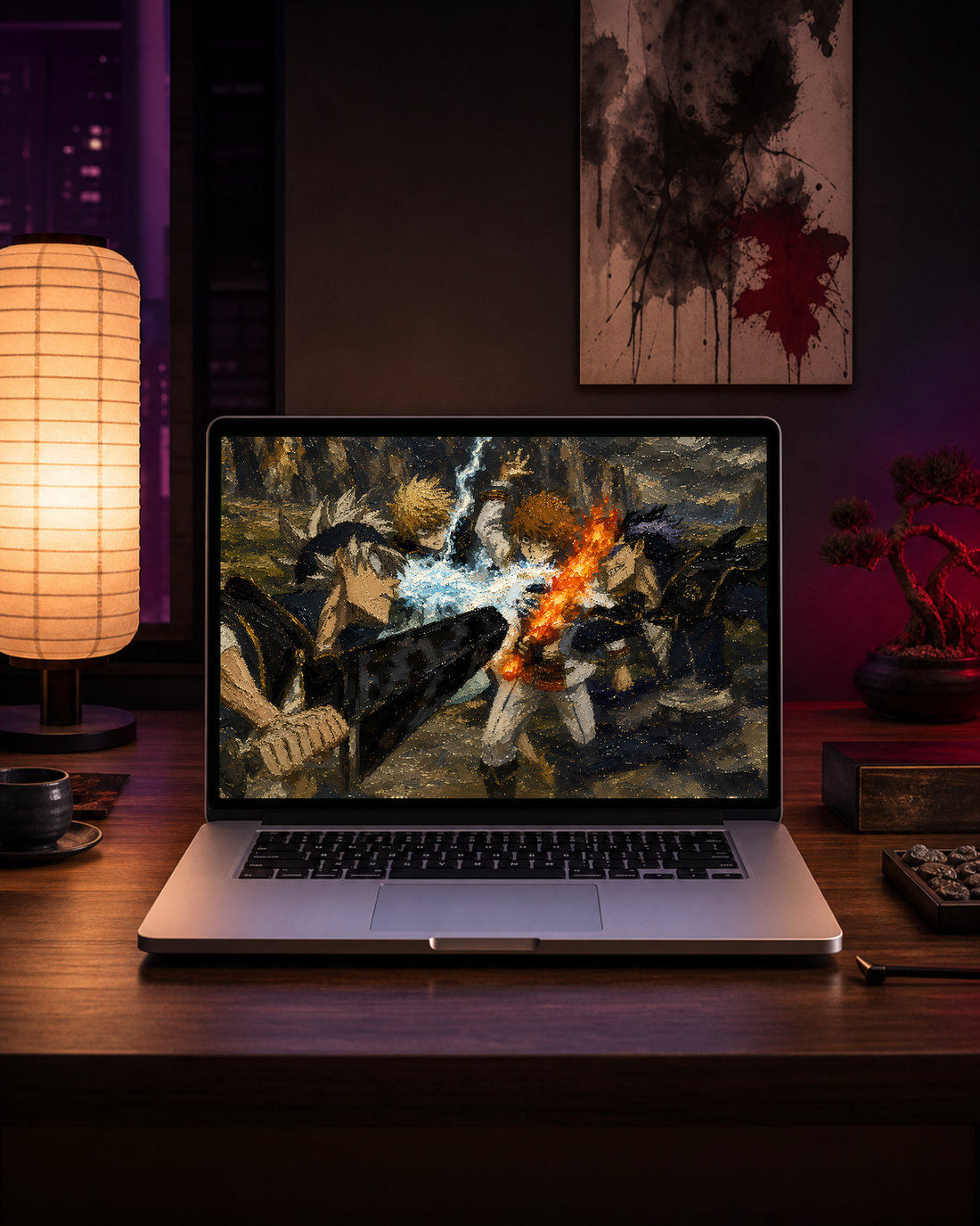 Anime Wallpaper Set 10 — Arbeitsplatz-Mockup